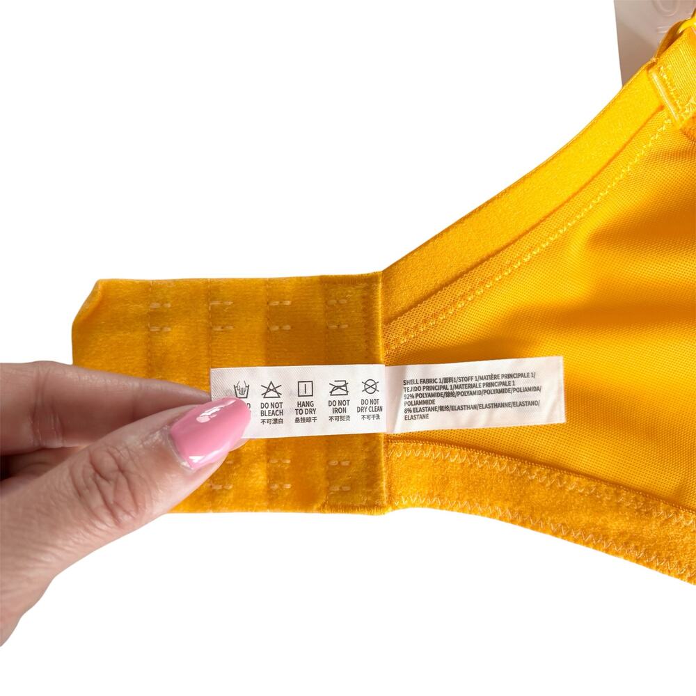 HSIA Enchante Cadmium Yellow Lace Soft Mesh Underwire Bra Women's 34DDD Lingerie - Picture 7 of 7